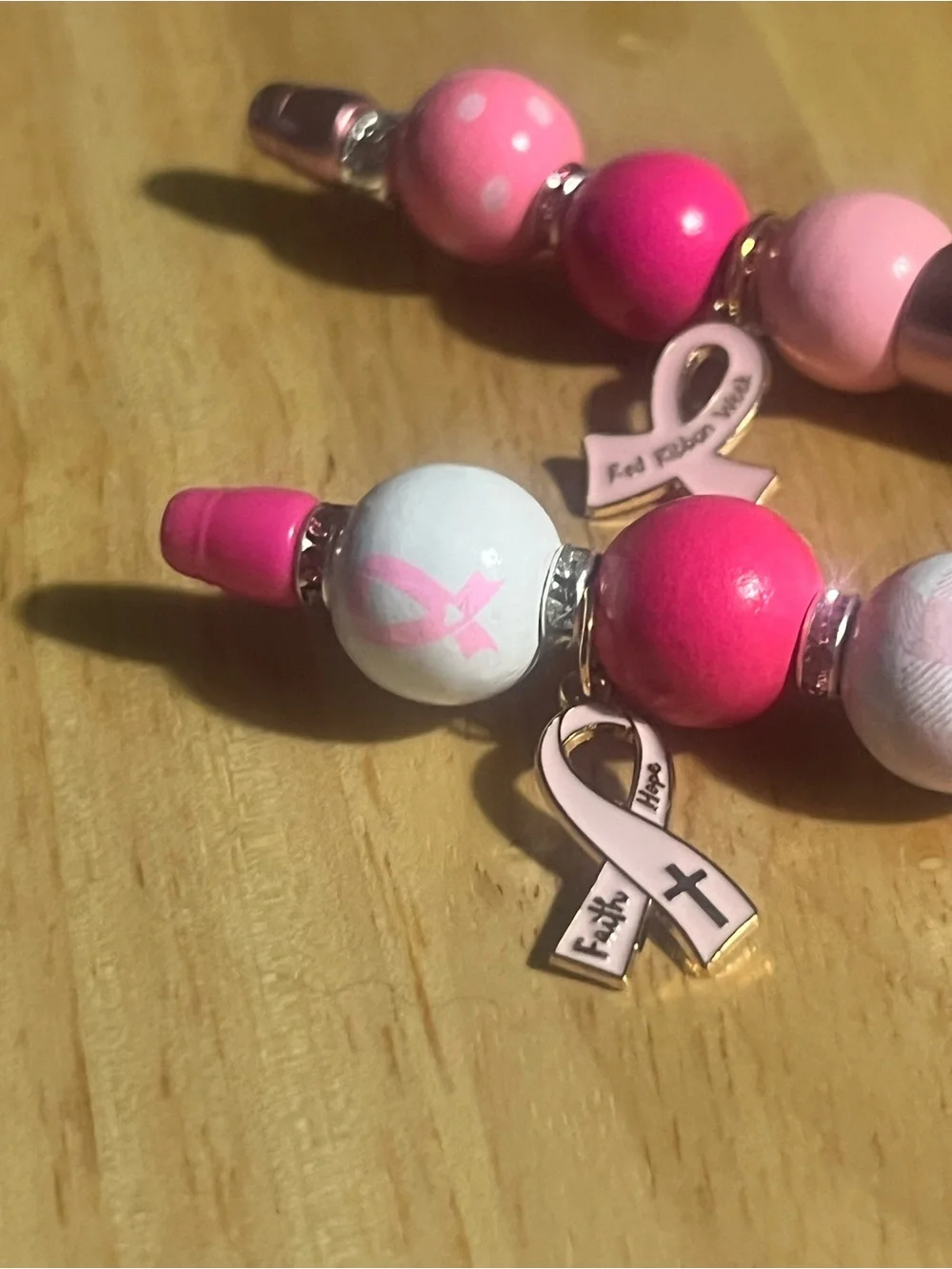 Beaded Pink Charm Ballpoint Pens - Set of 2 M44